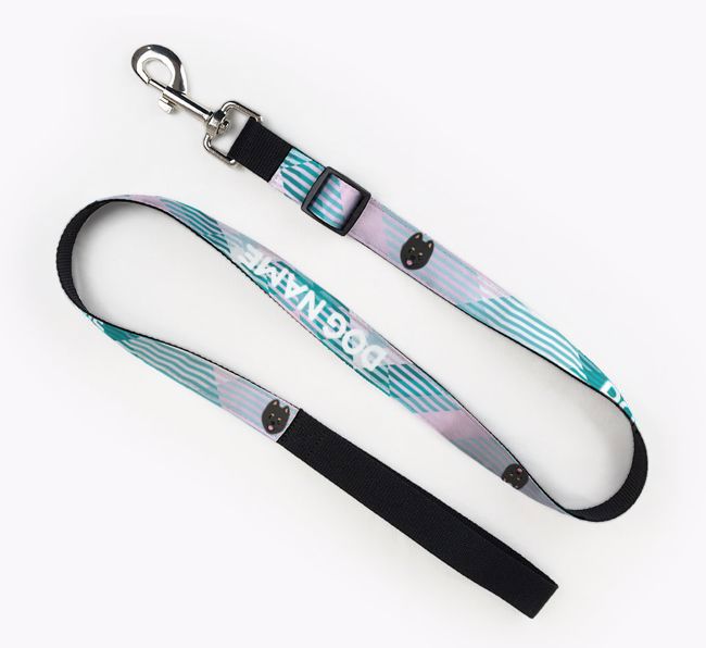 Personalised Fabric Lead with Tartan Pattern and {breedFullName} Icon